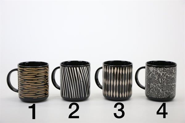 Black Printed Mugs - 3 | Full House Lebanon