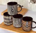 Black Printed Mugs - 4 | Full House Lebanon