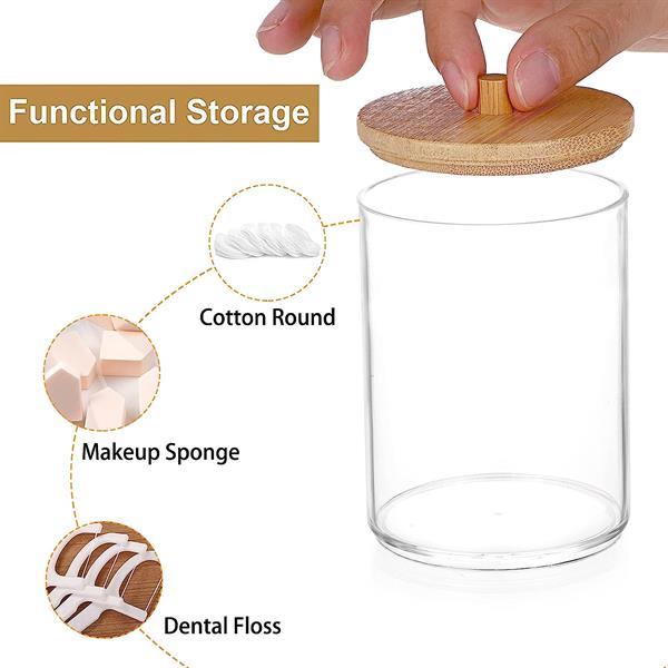 Acrylic Qtip Holder with Bamboo Lid | Full House Lebanon