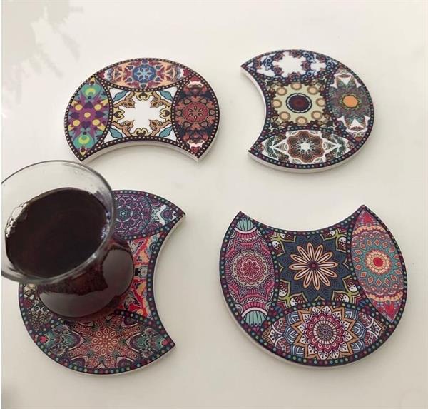 Ceramic Coaster Set (4 Pcs) - Design 2 | Full House Lebanon