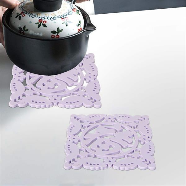 PVC Silicone Coaster Set (2 Pcs) - Purple | Full House Lebanon