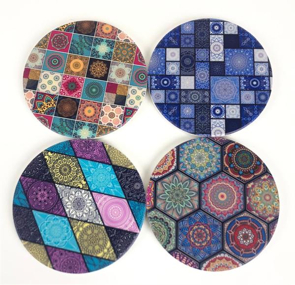 Round Ceramic Coasters (4pcs) | Full House Lebanon