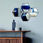 Hexagonal Mirror (6 Pcs) - Silver | Full House Lebanon