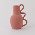Ceramic Vase with Wavy-shaped Handle - White | Full House Lebanon