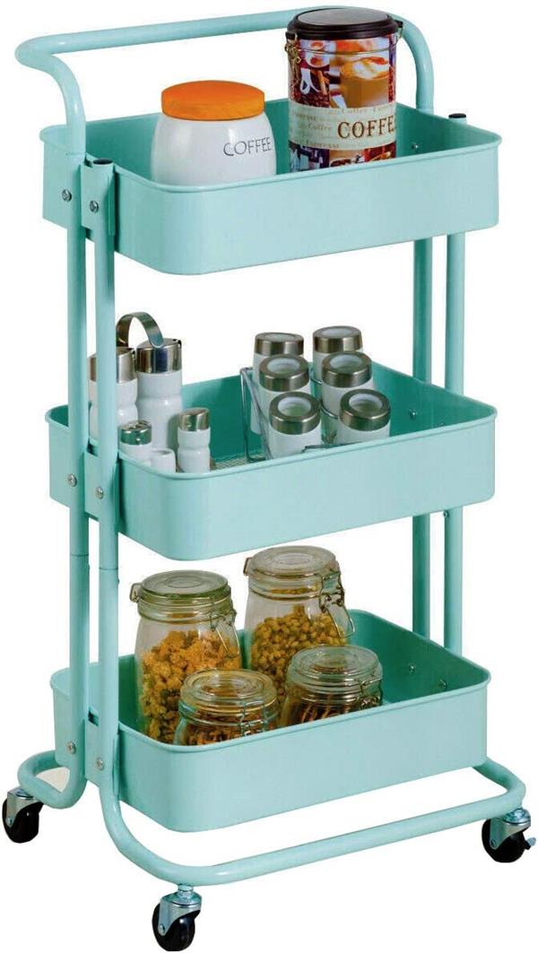 3-Tiers Plastic Basket Rolling Cart | Full House Lebanon
