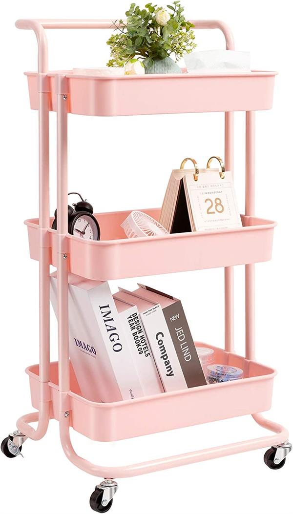 3-Tiers Plastic Basket Rolling Cart | Full House Lebanon