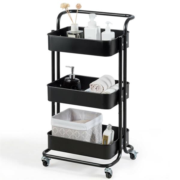 3-Tiers Metal Rolling Cart | Full House Lebanon