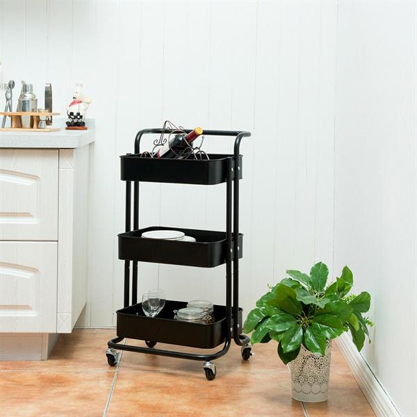 3-Tiers Metal Rolling Cart | Full House Lebanon