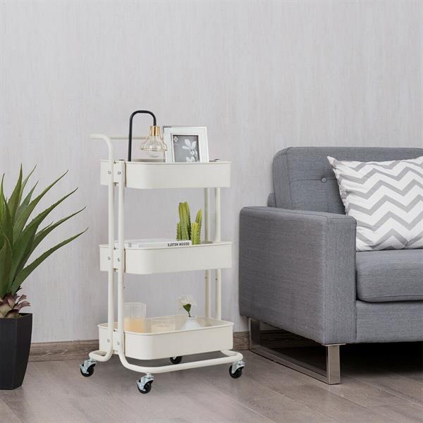 3-Tiers Metal Rolling Cart | Full House Lebanon