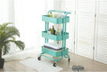 3-Tiers Metal Rolling Cart - Pink | Full House Lebanon