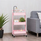 3-Tiers Metal Rolling Cart - Black | Full House Lebanon