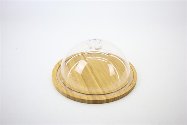 Acrylic Cake Container with Wooden Base | Full House Lebanon