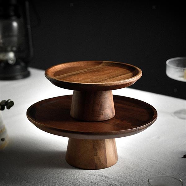 Acacia Wooden Cake Stand - Small | Full House Lebanon