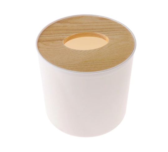 Plastic Tissue Box with Bamboo Lid - Brown | Full House Lebanon