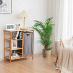Bamboo Laundry Basket Stand with Removable Sliding Bag | Full House Lebanon
