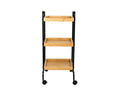 3 -Tier Wood & Black Rolling Cart | Full House Lebanon