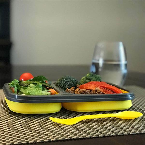 2-Compartments Collapsible Lunch Box - Blue | Full House Lebanon
