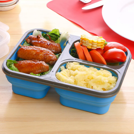 3 - Compartments Collapsible Lunch Box - Green | Full House Lebanon