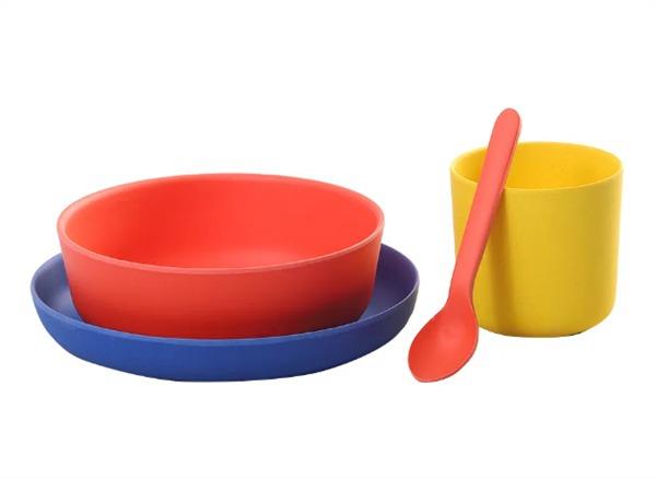 Bamboo Kids Meal Set (4 Pcs) - Blue | Full House Lebanon