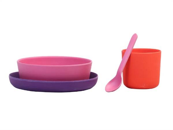 Bamboo Kids Meal Set (4 Pcs) - Pink | Full House Lebanon