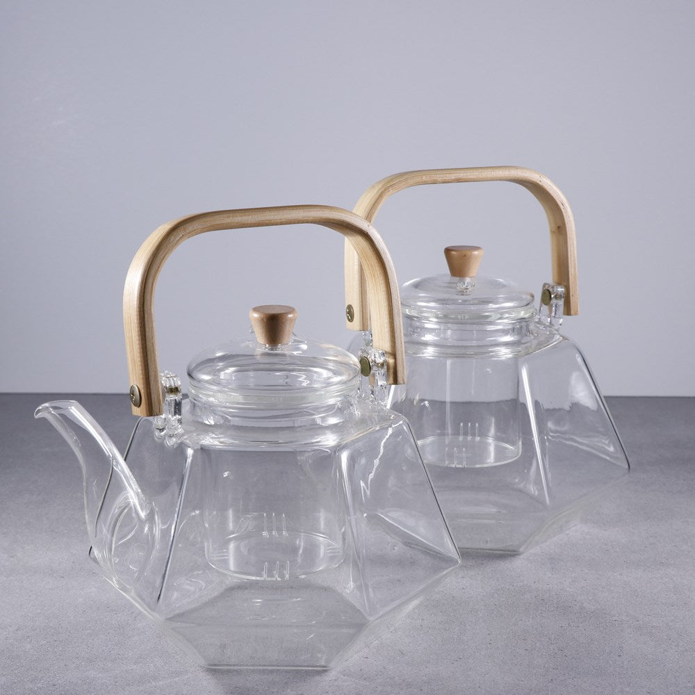 Hexagonal Glass Tea Kettle - Small | Full House Lebanon