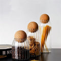 Ribbed Glass Jar Set with Cork Lid (3 Pcs) | Full House Lebanon