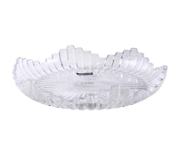 Crystal Round Ribbed Glass Serving Plate | Full House Lebanon