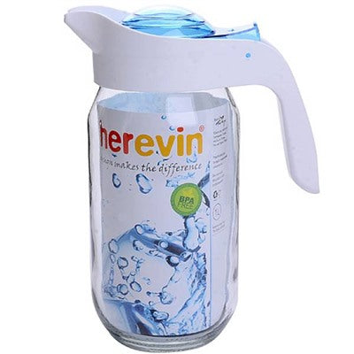 Glass Water Jug with Plastic Cover and Handle | Full House Lebanon