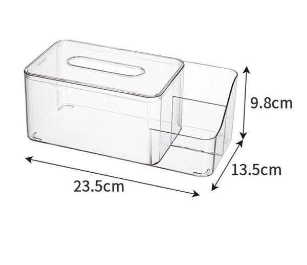 Acrylic Tissue Box with Side Compartments | Full House Lebanon