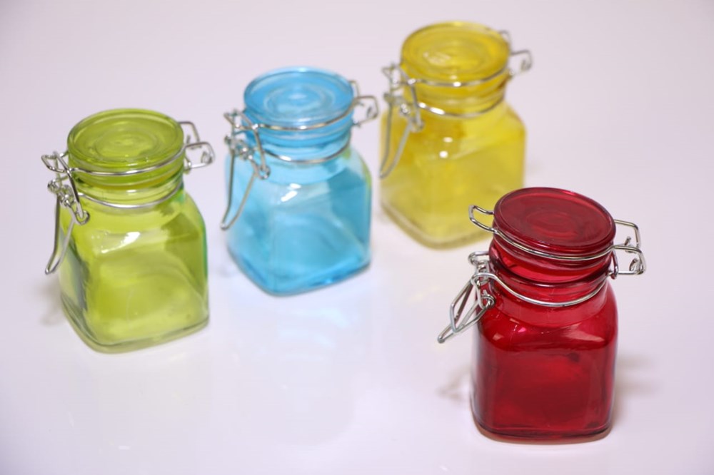 Mini Colored Glass Jar - Yellow | Full House Lebanon