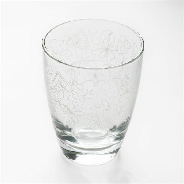 White Patterned Glass Cups (3pcs) | Full House Lebanon