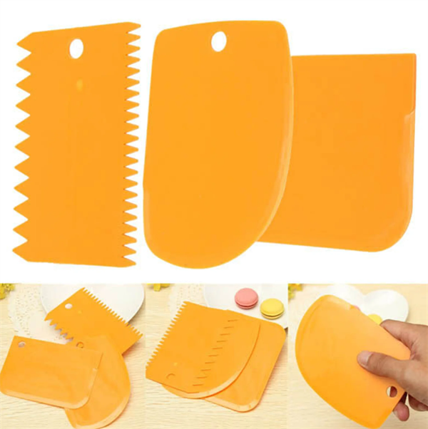 Plastic Cake Scrapers Set (3 Pcs) - Blue | Full House Lebanon