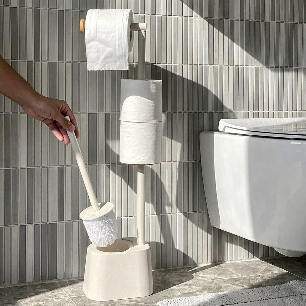 Freestanding  Toilet Brush & Roll Holder Set