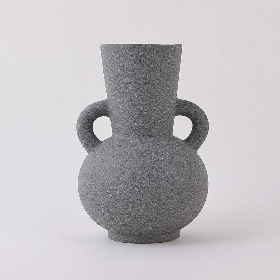 Round Handled Ceramic Vase - White | Full House Lebanon
