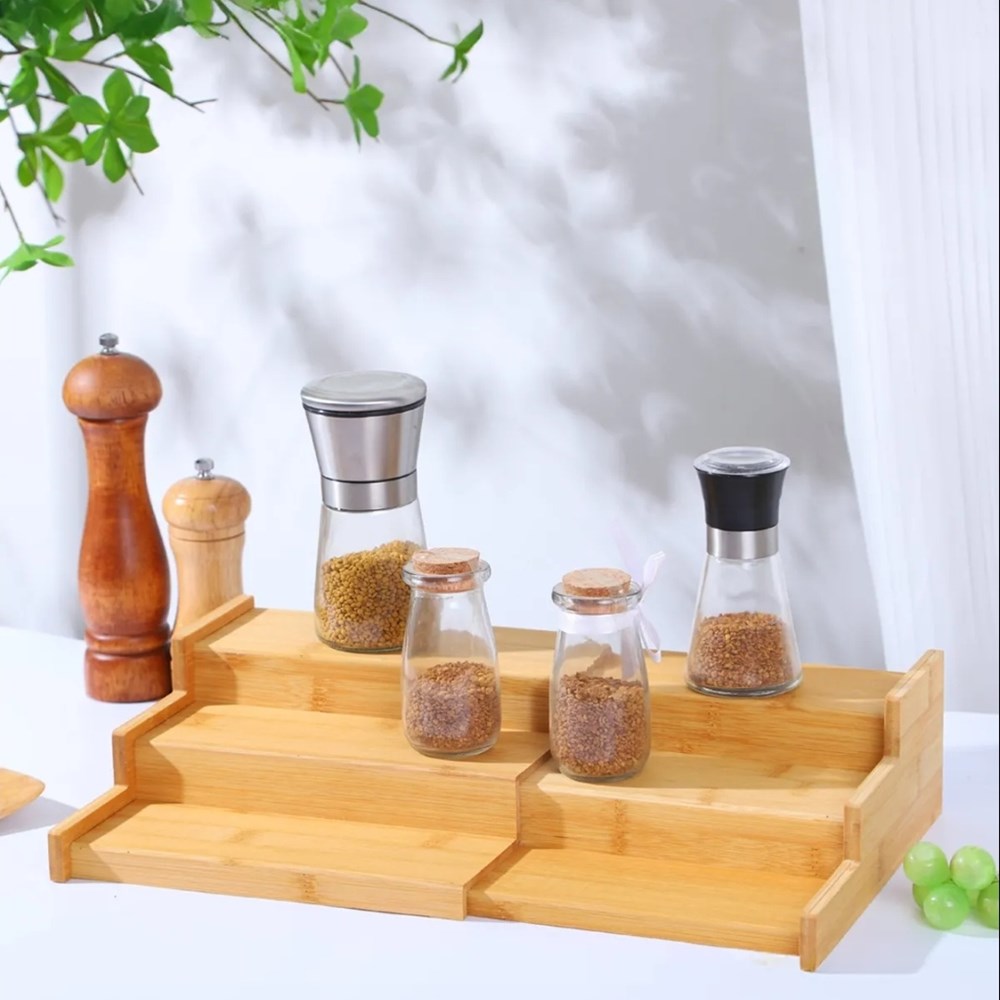 3 Tier Adjustable Bamboo Spice Rack | Full House Lebanon
