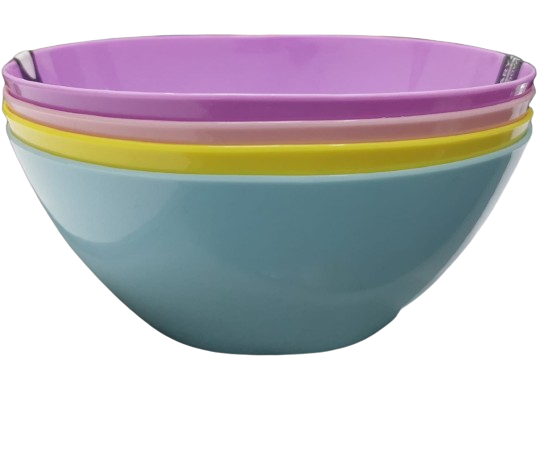 Plastic Square Colored Bowls (4pcs) | Full House Lebanon