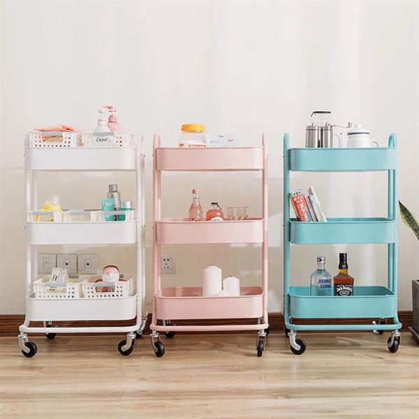 3-Tiers Trolley with Handles - White | Full House Lebanon