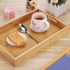 Rectangular Bamboo Serving Tray with Handles | Full House Lebanon