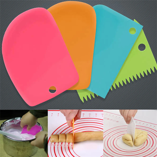 Plastic Cake Scrapers Set (3 Pcs) - Orange | Full House Lebanon