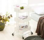 3-Tier Metal Rolling Cart with Handle | Full House Lebanon