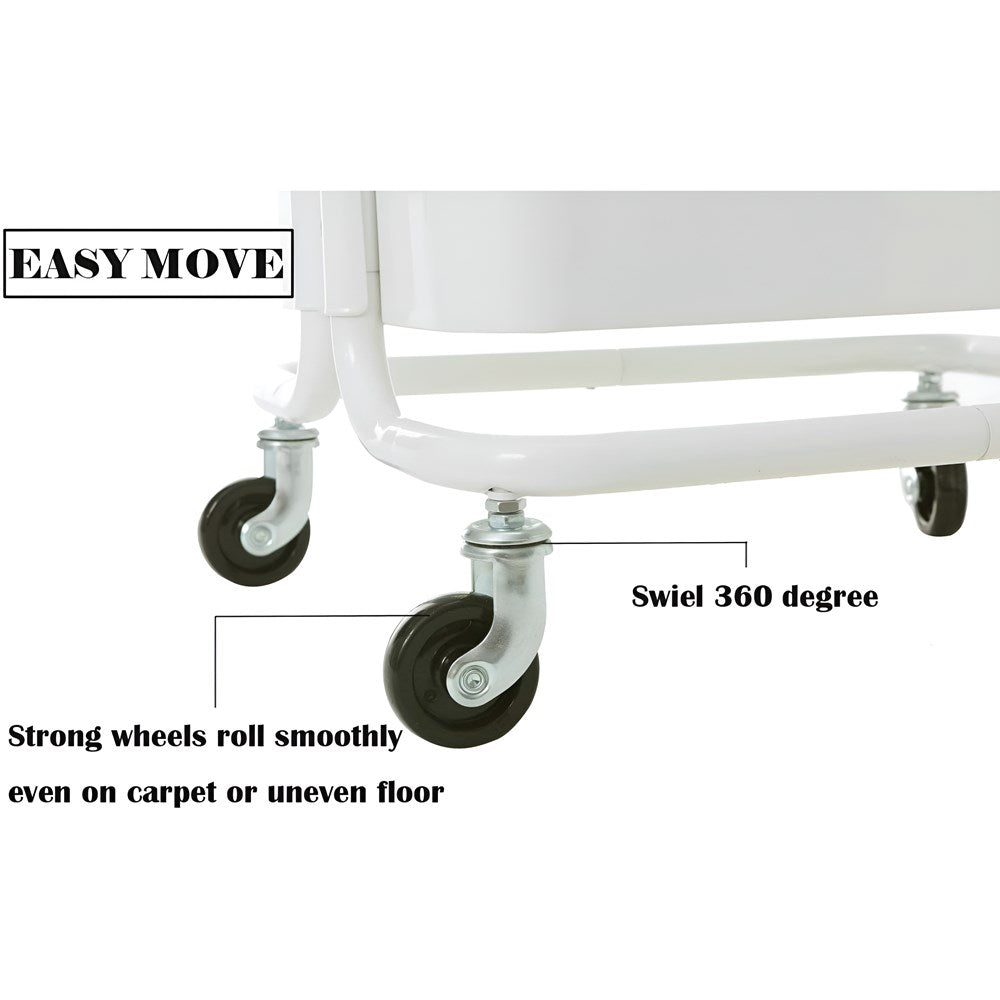 3-Tier Metal Rolling Cart with Handle | Full House Lebanon