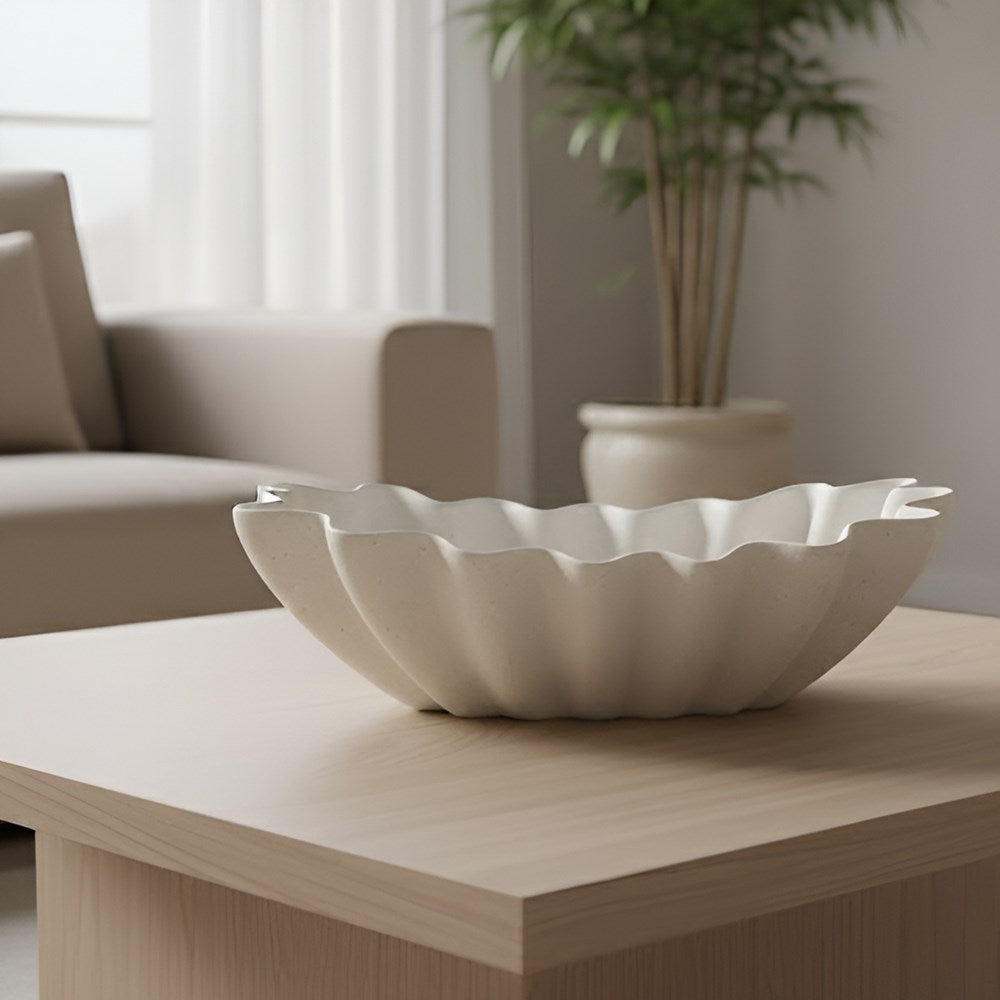 White Scalloped Bowl | Full House Lebanon