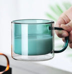 Double-wall Glass Mug - Green | Full House Lebanon