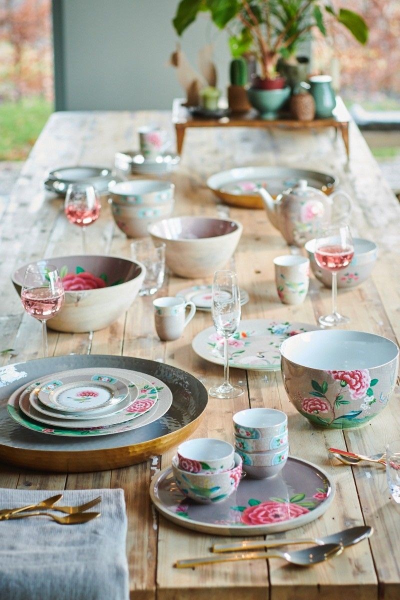 Pip Studio Blushing Birds Dinnerware Khaki - 26.5 cm | Full House Lebanon