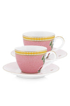 Pip Studio La Majorelle Espresso Cups & Saucers Pink Set (2 Pcs) | Full House Lebanon