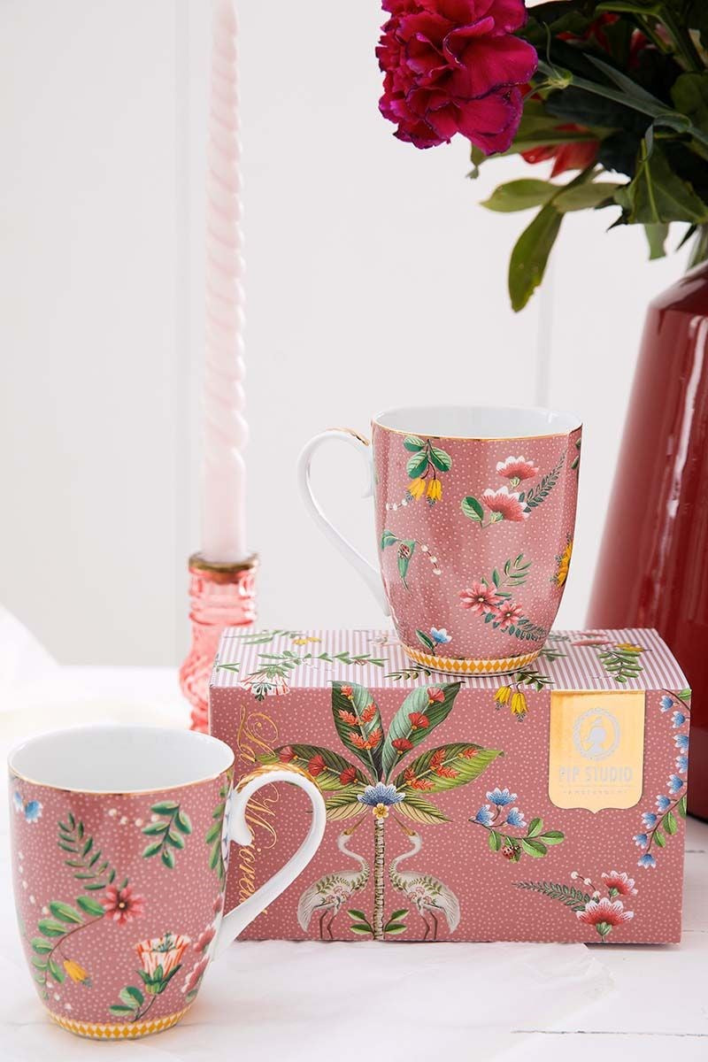 Pip Studio La Majorelle Mugs Pink Set (2 Pcs) | Full House Lebanon