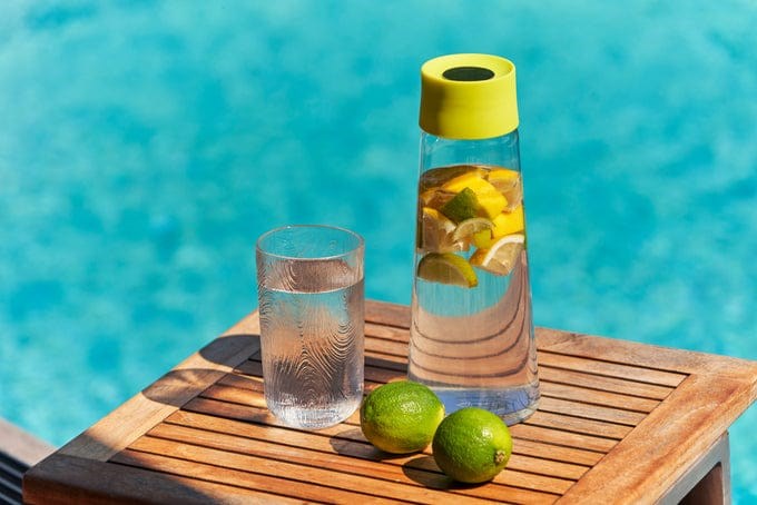 Zest Glass Carafe with Plastic Lid - Grey | Full House Lebanon