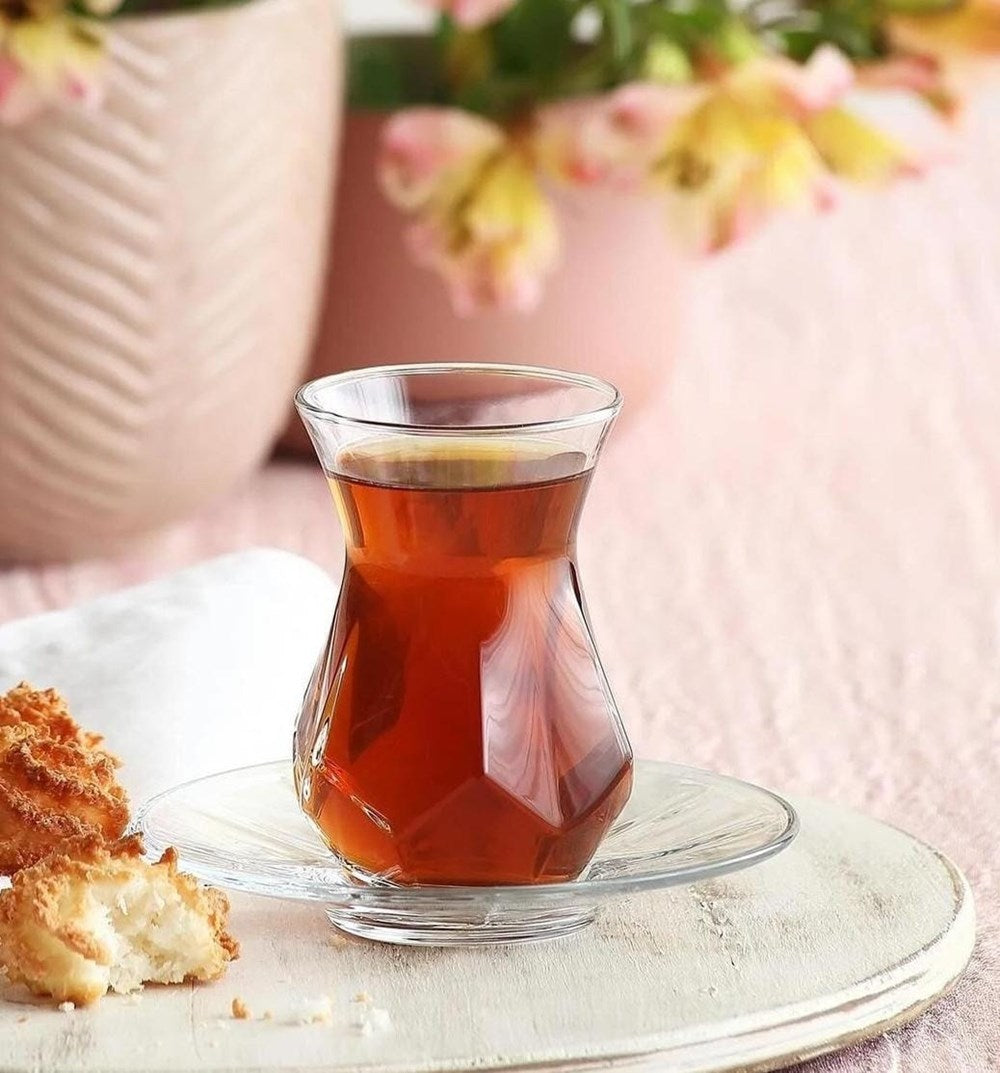 ALYA Glass Tea Cup Set (6 Pcs) | Full House Lebanon