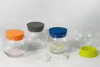 Glass Jar with Silicone Lid - 420 cc, Navy | Full House Lebanon