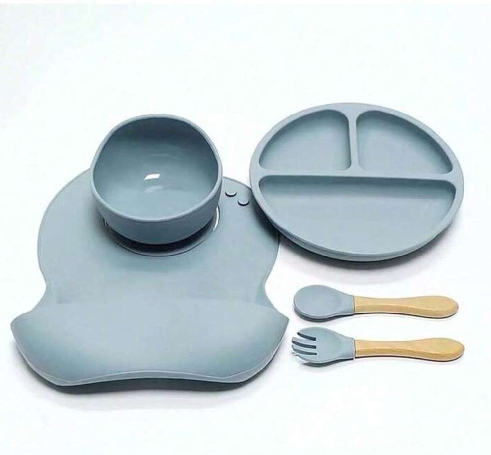 Kids Silicone Tableware Set - Light Blue | Full House Lebanon